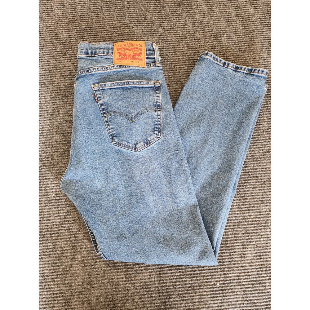 Levis 505 Mens 36x32 Blue Medium Wash Denim Jeans Regular Fit